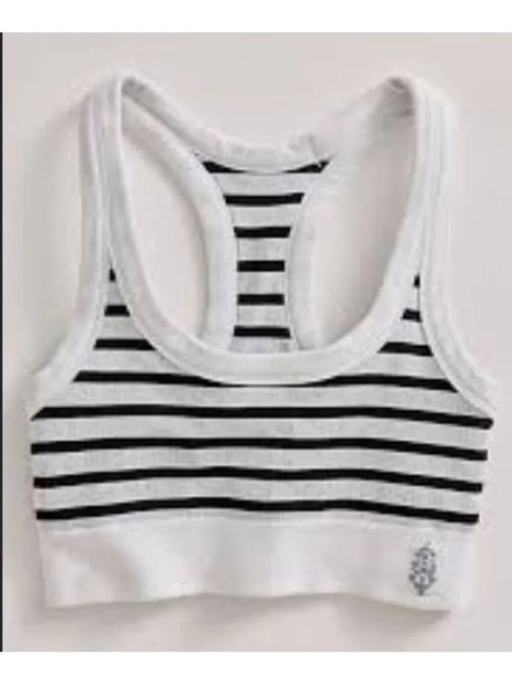 Free People FP Movement Go To Striped Sports Bra Black White M/L NWT